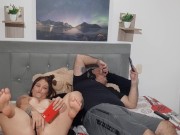 My horny stepsister masturbates in my room. 15/16