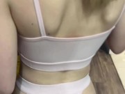 Она сделала глубокий горловой слоновый минет моему большому члену, а я кончил ей на лицо 2/16