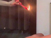 Wax play with my foot slave 8/16