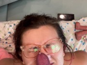 Dick between tits of a Curvy girl and anal and cum on face 15/16