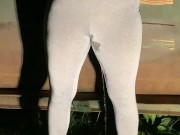 Girl pees in her yoga pants behind dumpster 11/16