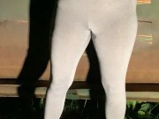 Girl pees in her yoga pants behind dumpster 15/16