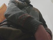 Masturbating inside WORK'S BATHROOM on a rainy day! 1/16