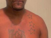 Flashing big black cock after work out at gym 15/16