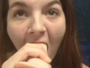 Riding dildo front and reverse 😜 I deep throat it at the end with all my juices 🤤🔥 16/16