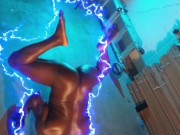 A lil fun with calisthenics and martial arts ..in the nudes 😈🍆 4/16