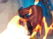 A lil fun with calisthenics and martial arts ..in the nudes 😈🍆 8/16