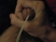 short clip's compilation featuring a big white cock cumming and pissing, with slowmotion cumshots 16/16