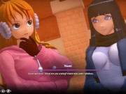 Jackpot foursome with Bulma,Nami, and Hinata. Hentai fuck gaming 1/16