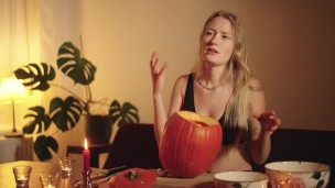Cozy Halloween Pumpkin Carving with Your Girlfriend