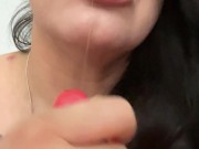 MILF fucks her tits and gives sloppy head 3/16