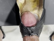 Cumming in Old Peep Toe High Heel Full of Dried Cum 13/16