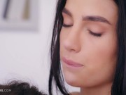 ULTRAFILMS Gorgeous lesbian couple Ariana Cortez and Kama Oxi having sex on the couch 12/16