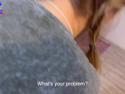 The flatmate-girl doesn't mind periodic fucking in the kitchen and get cum in her mouth and pigtails 4/16