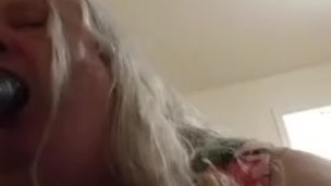 BBW trans lady degraded by fuck machine deepthroat