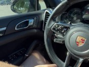 Jerking off in public parking lot. Cum on Porsche steering wheel. 13/16