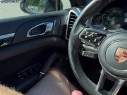 Jerking off in public parking lot. Cum on Porsche steering wheel. 16/16