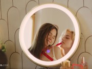 ULTRAFILMS Two amazing lesbian girls Kelly Collins and Leona Mia having fun fucking in this great video 2/16