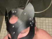 After a successful shower, my mouth was full and I gave him a blowjob 12/16