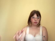 Beautiful brunette squeezes her big tits 5/16