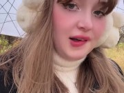 OOPSIE! Cute teen Caught spreading her pussy to pee. So She ready to cum for stranger real public! 2/16