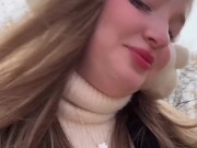 OOPSIE! Cute teen Caught spreading her pussy to pee. So She ready to cum for stranger real public! 3/16