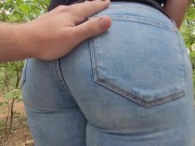 Grabbing Tight Jeans Big Ass Brunette Stranger in the Forest 6/16