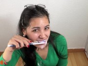 SLUT brushes her TEETH with my CUM! 16/16