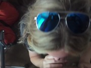 Petite blonde gives blowjob amateur in hotel room 15/16