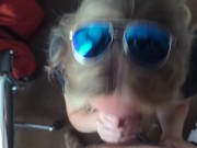 Petite blonde gives blowjob amateur in hotel room 5/16