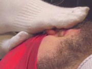Sweaty gym sock slave is my foot stool - Trailer 8/16