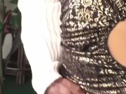 Beautiful ebony skin Pleasure Bunny rides big cock 2/16