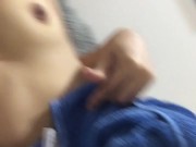 beautiful hot girl touches her tits and makes video for her lover. 14/16