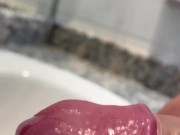 I masturbate and cum in hotel bathroom 13/16