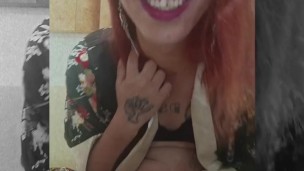 Beautiful red hair on kimono