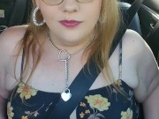 Quick tit flash while riding in car public almost caught 1/16