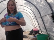 Chubby Girl Getting Naked Out In The Greenhouse 1/16