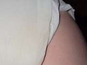 Diaper girl pees thick diaper 12/16