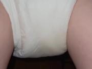 Loud pee stream while wetting diaper 14/16
