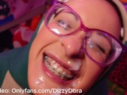 Blowjob with Braces CUM ON BRACES FACES in snorlax onesie 16/16