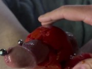 Jerking off with a  tomato 11/16