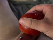Jerking off with a  tomato 4/16