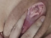 I show my hole, fuck my hairy pussy with a dick, take off my pussy in close-up and squirt right on c 15/16