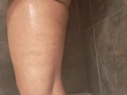 Stretching my tight asshole in the shower, gotta be quiet people are home shhh 16/16