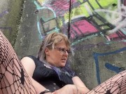 MILF fucks herself by busy mall 12/16