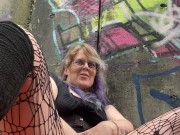 MILF fucks herself by busy mall 2/16