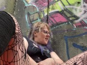 MILF fucks herself by busy mall 3/16