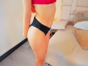 Slim body otaku girl shows her body in underwear 9/16