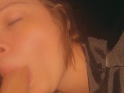 BBW babe deepthroats cock and gives him the best sloppy toppy he’s ever had. 2/16