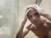 Skinny Young White Blonde with Muscles Solo Shower - Kyle Stroker 5/16